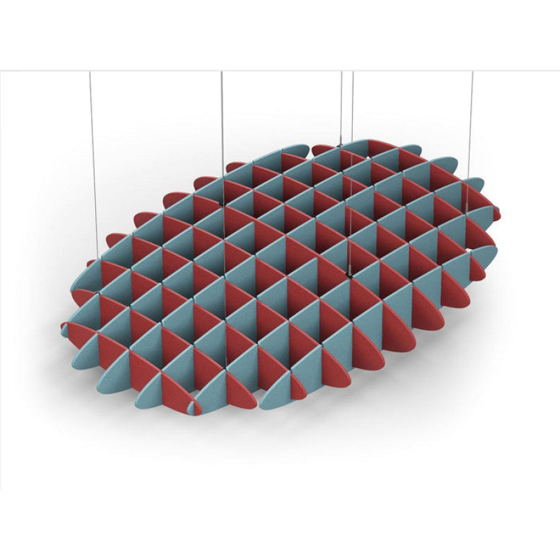 Acoustic Ceiling Sound Trap - 1200mm x 1800mm Oval - Red | Sky Blue