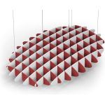 Acoustic Ceiling Sound Trap - 1200mm x 1800mm Oval - Red | White