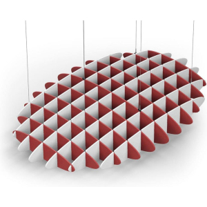 Acoustic Ceiling Sound Trap - 1200mm x 1800mm Oval - Red | White
