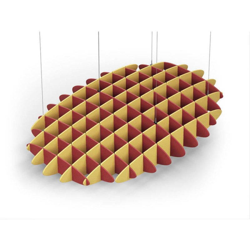 Acoustic Ceiling Sound Trap - 1200mm x 1800mm Oval - Red | Yellow