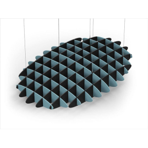 Acoustic Ceiling Sound Trap - 1200mm x 1800mm Oval - Sky Blue | Black