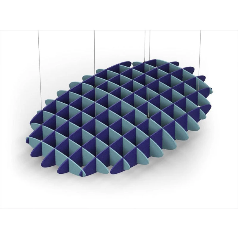 Acoustic Ceiling Sound Trap - 1200mm x 1800mm Oval - Sky Blue | Blue