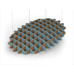 Acoustic Ceiling Sound Trap - 1200mm x 1800mm Oval - Sky Blue | Brown