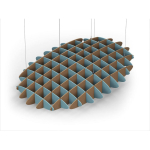 Acoustic Ceiling Sound Trap - 1200mm x 1800mm Oval - Sky Blue | Brown