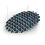 Acoustic Ceiling Sound Trap - 1200mm x 1800mm Oval - Sky Blue | Charcoal Grey