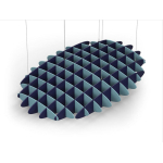 Acoustic Ceiling Sound Trap - 1200mm x 1800mm Oval - Sky Blue | Dark Blue