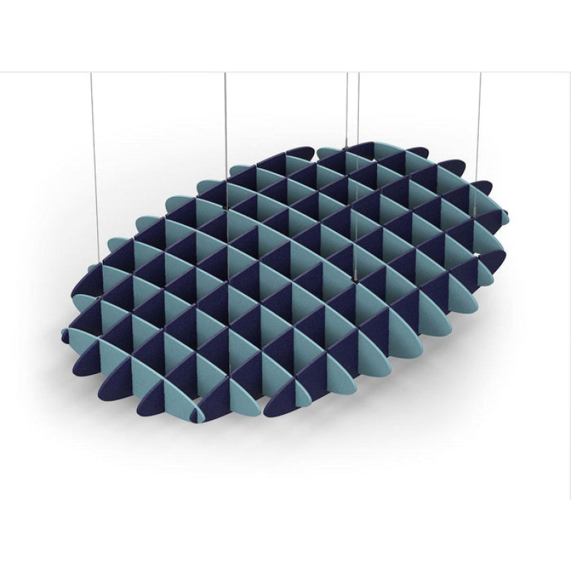 Acoustic Ceiling Sound Trap - 1200mm x 1800mm Oval - Sky Blue | Dark Blue