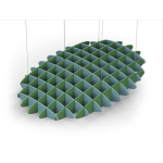 Acoustic Ceiling Sound Trap - 1200mm x 1800mm Oval - Sky Blue | Green