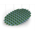 Acoustic Ceiling Sound Trap - 1200mm x 1800mm Oval - Sky Blue | Green