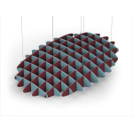 Acoustic Ceiling Sound Trap - 1200mm x 1800mm Oval - Sky Blue | Maroon
