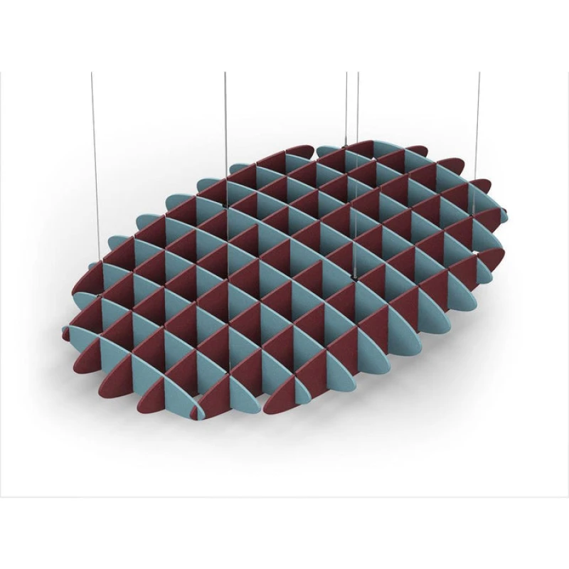 Acoustic Ceiling Sound Trap - 1200mm x 1800mm Oval - Sky Blue | Maroon