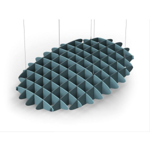 Acoustic Ceiling Sound Trap - 1200mm x 1800mm Oval - Sky Blue | Peacock Green