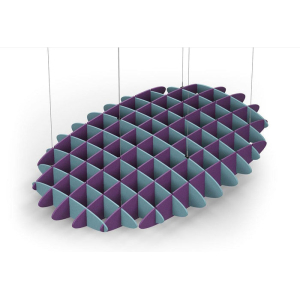 Acoustic Ceiling Sound Trap - 1200mm x 1800mm Oval - Sky Blue | Purple
