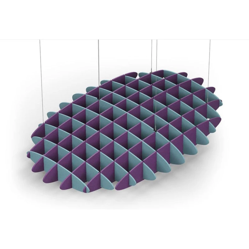 Acoustic Ceiling Sound Trap - 1200mm x 1800mm Oval - Sky Blue | Purple