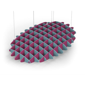 Acoustic Ceiling Sound Trap - 1200mm x 1800mm Oval - Sky Blue | Royal Pink