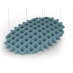 Acoustic Ceiling Sound Trap - 1200mm x 1800mm Oval - Sky Blue