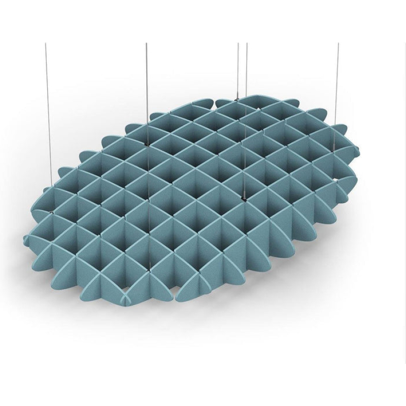 Acoustic Ceiling Sound Trap - 1200mm x 1800mm Oval - Sky Blue