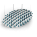 Acoustic Ceiling Sound Trap - 1200mm x 1800mm Oval - Sky Blue | White