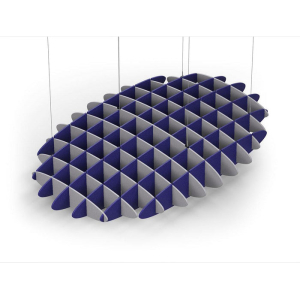Acoustic Ceiling Sound Trap - 1200mm x 1800mm Oval - Slate Grey | Blue
