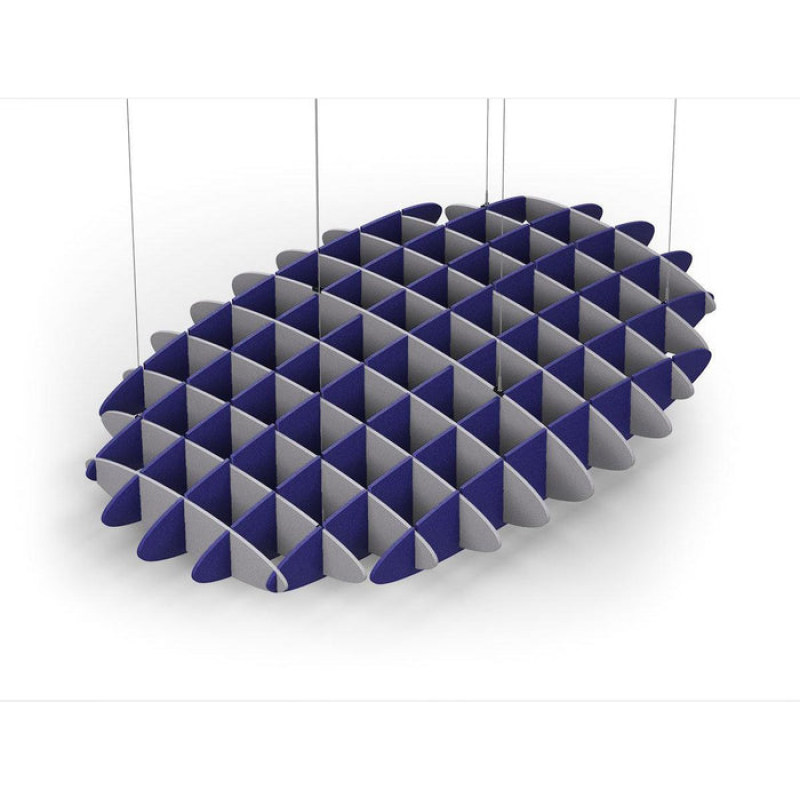 Acoustic Ceiling Sound Trap - 1200mm x 1800mm Oval - Slate Grey | Blue