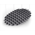 Acoustic Ceiling Sound Trap - 1200mm x 1800mm Oval - Slate Grey | Charcoal Grey