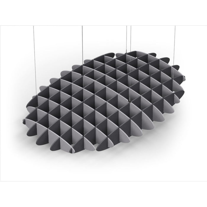 Acoustic Ceiling Sound Trap - 1200mm x 1800mm Oval - Slate Grey | Charcoal Grey