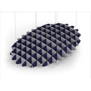 Acoustic Ceiling Sound Trap - 1200mm x 1800mm Oval - Slate Grey | Dark Blue