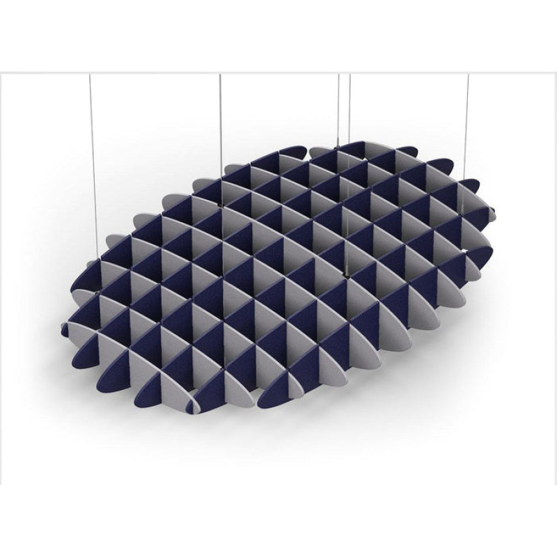 Acoustic Ceiling Sound Trap - 1200mm x 1800mm Oval - Slate Grey | Dark Blue