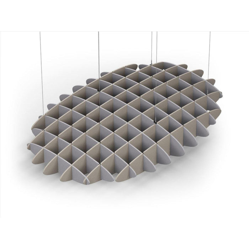 Acoustic Ceiling Sound Trap - 1200mm x 1800mm Oval - Slate Grey | Dark Beige