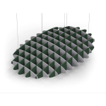 Acoustic Ceiling Sound Trap - 1200mm x 1800mm Oval - Slate Grey | Dark Green