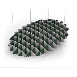 Acoustic Ceiling Sound Trap - 1200mm x 1800mm Oval - Slate Grey | Dark Green