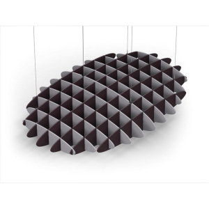 Acoustic Ceiling Sound Trap - 1200mm x 1800mm Oval - Slate Grey | Dark Maroon