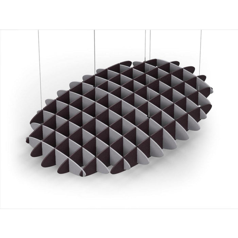 Acoustic Ceiling Sound Trap - 1200mm x 1800mm Oval - Slate Grey | Dark Maroon