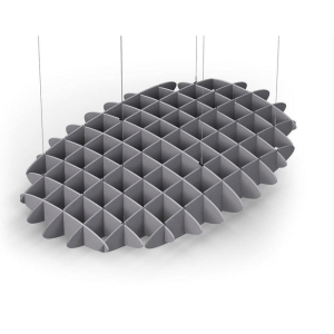 Acoustic Ceiling Sound Trap - 1200mm x 1800mm Oval - Slate Grey | Grey