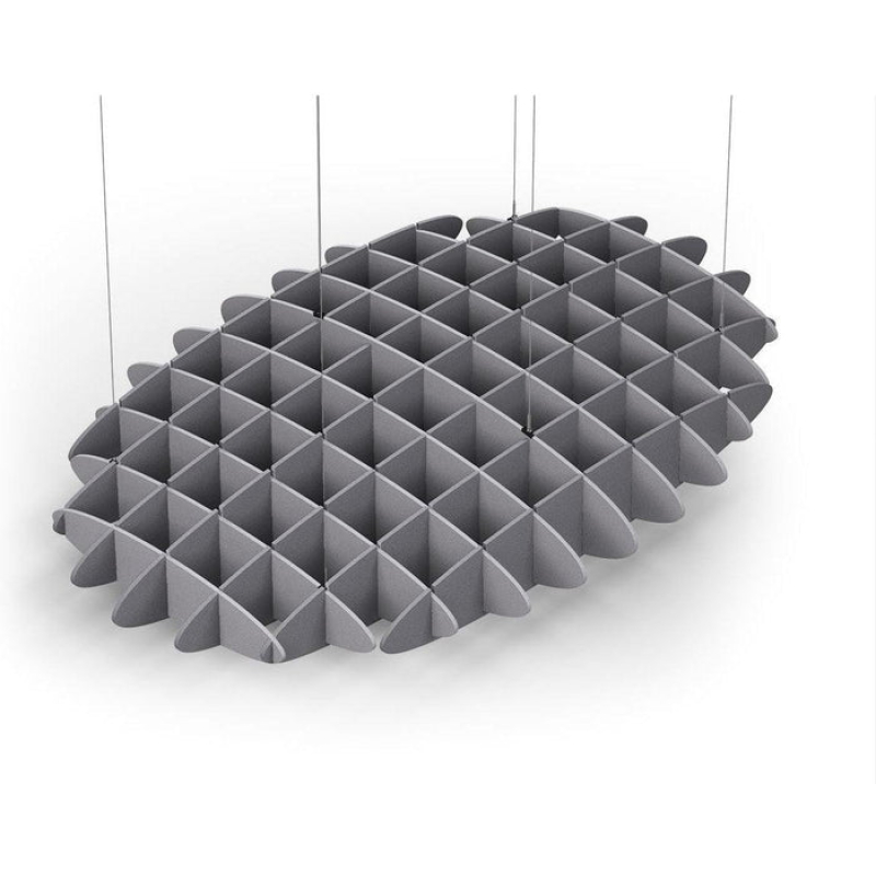 Acoustic Ceiling Sound Trap - 1200mm x 1800mm Oval - Slate Grey | Grey