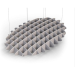 Acoustic Ceiling Sound Trap - 1200mm x 1800mm Oval - Slate Grey | Light Beige