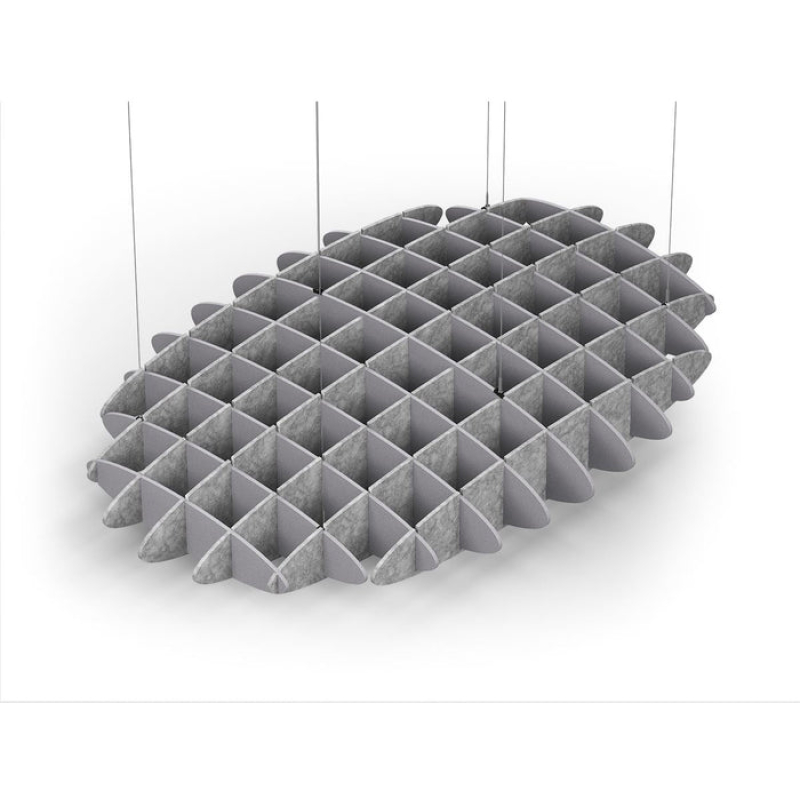 Acoustic Ceiling Sound Trap - 1200mm x 1800mm Oval - Slate Grey | Marble Grey