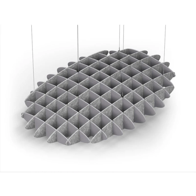 Acoustic Ceiling Sound Trap - 1200mm x 1800mm Oval - Slate Grey | Marble Grey