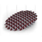 Acoustic Ceiling Sound Trap - 1200mm x 1800mm Oval - Slate Grey | Maroon