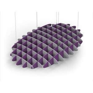 Acoustic Ceiling Sound Trap - 1200mm x 1800mm Oval - Slate Grey | Purple