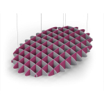 Acoustic Ceiling Sound Trap - 1200mm x 1800mm Oval - Slate Grey | Royal Pink