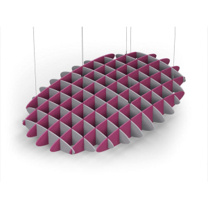 Acoustic Ceiling Sound Trap - 1200mm x 1800mm Oval - Slate Grey | Royal Pink