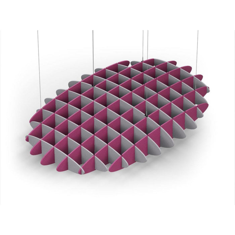 Acoustic Ceiling Sound Trap - 1200mm x 1800mm Oval - Slate Grey | Royal Pink