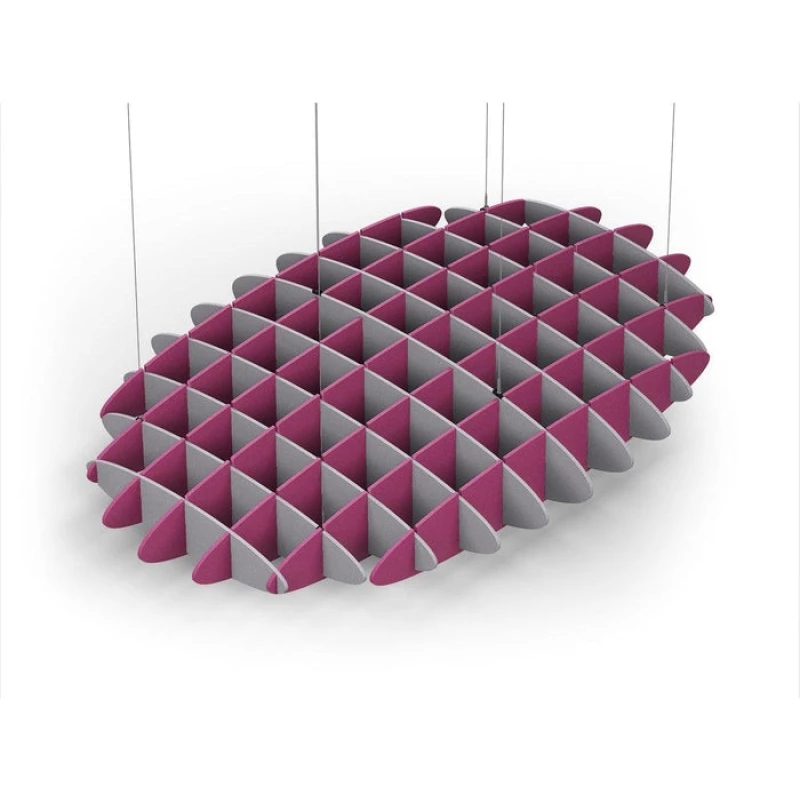 Acoustic Ceiling Sound Trap - 1200mm x 1800mm Oval - Slate Grey | Royal Pink