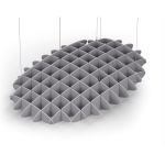 Acoustic Ceiling Sound Trap - 1200mm x 1800mm Oval - Slate Grey