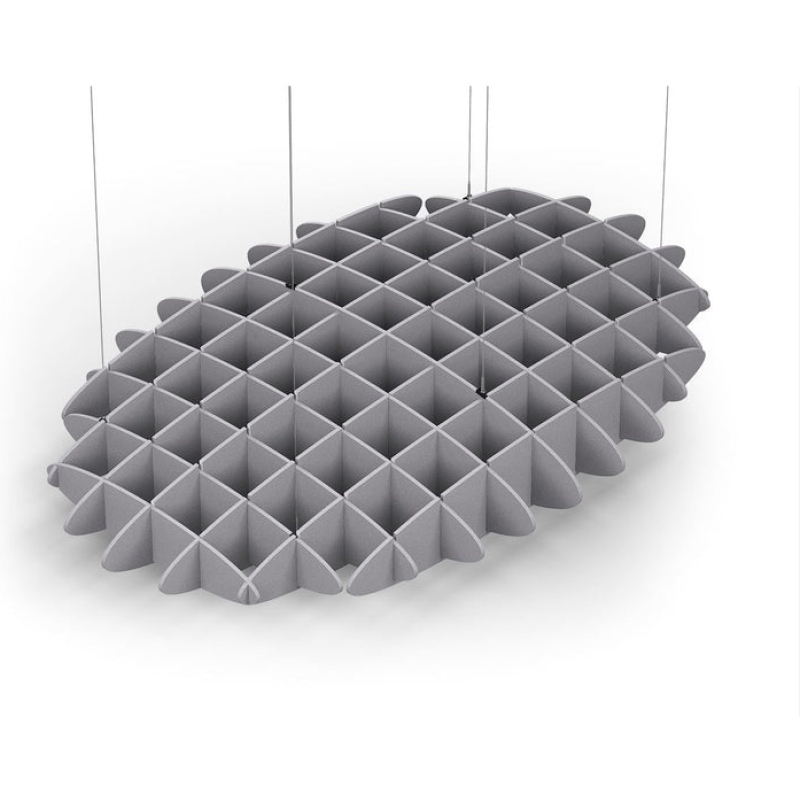 Acoustic Ceiling Sound Trap - 1200mm x 1800mm Oval - Slate Grey
