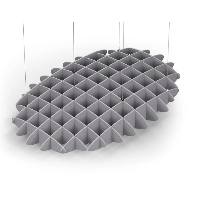 Acoustic Ceiling Sound Trap - 1200mm x 1800mm Oval - Slate Grey
