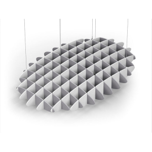 Acoustic Ceiling Sound Trap - 1200mm x 1800mm Oval - Slate Grey | White