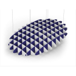 Acoustic Ceiling Sound Trap - 1200mm x 1800mm Oval - White | Blue