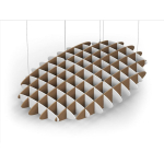 Acoustic Ceiling Sound Trap - 1200mm x 1800mm Oval - White | Brown
